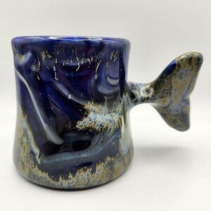 Doug Wylie Hand Crafted Whale Tail Glazed Ceramic Mug 12oz